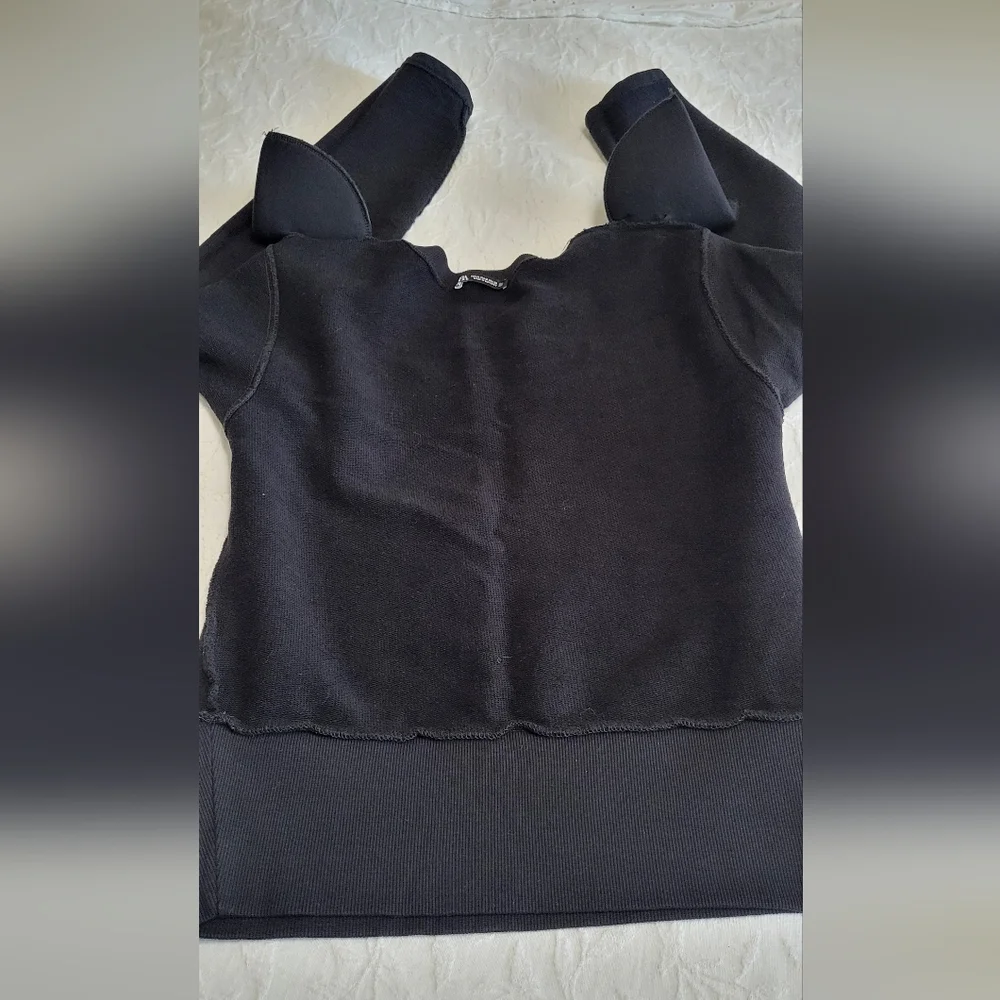 Zara Black Women's Shoulder Pad Sweatshirt - Picture 7 of 8